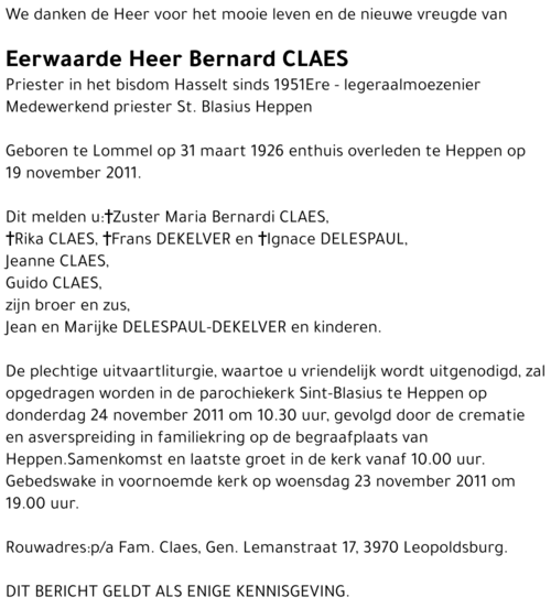 Bernard Claes