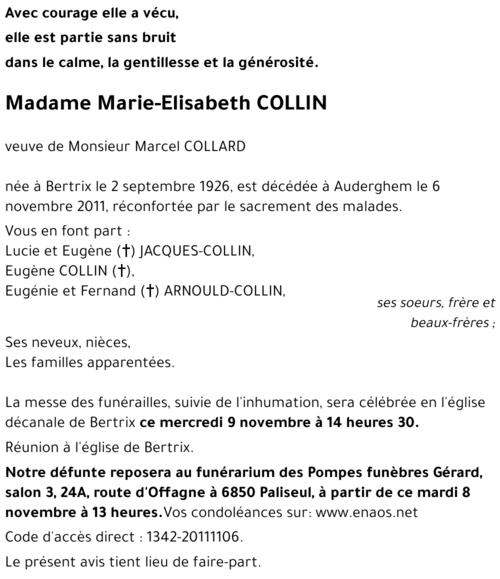 Marie-Elisabeth COLLIN