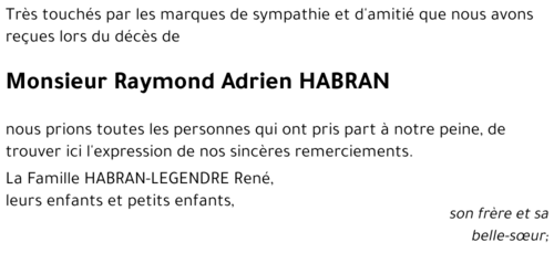 Raymond Adrien HABRAN