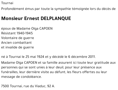 Ernest DELPLANQUE