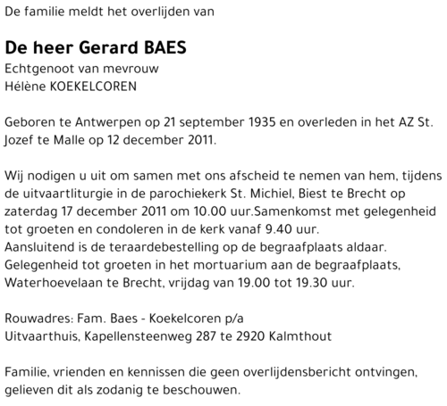Gerard BAES