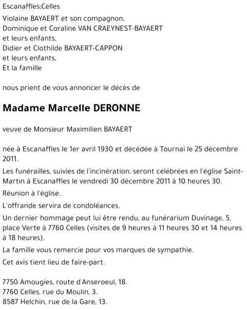 Marcelle DERONNE