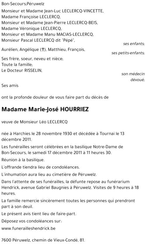 Marie-josé HOURRIEZ