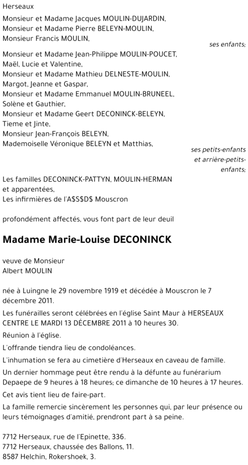 Marie-Louise DECONINCK