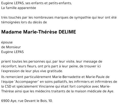 Marie-Thérèse DELIME