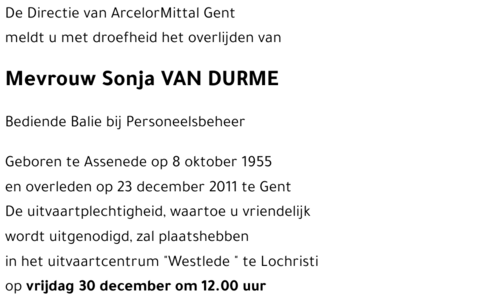 Sonja Van Durme
