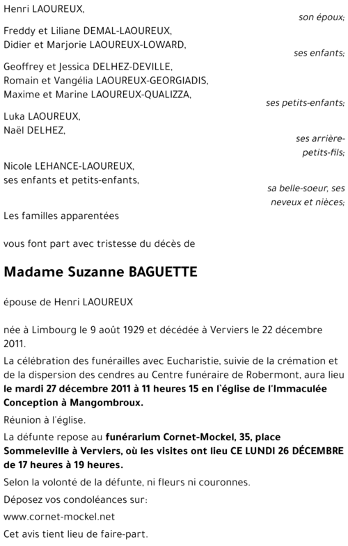 Suzanne BAGUETTE