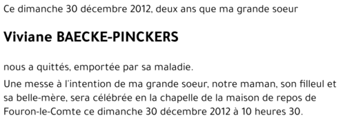 Viviane BAECKE-PINCKERS