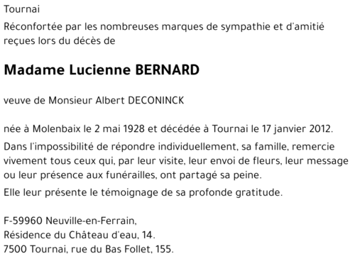 BERNARD Lucienne