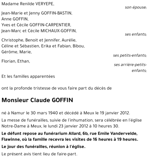 Claude GOFFIN