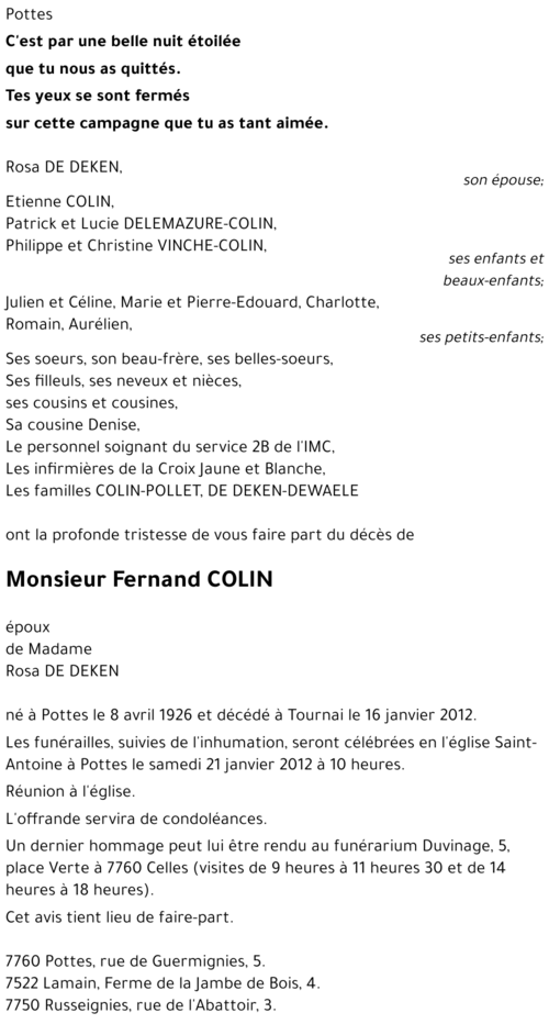 Fernand COLIN