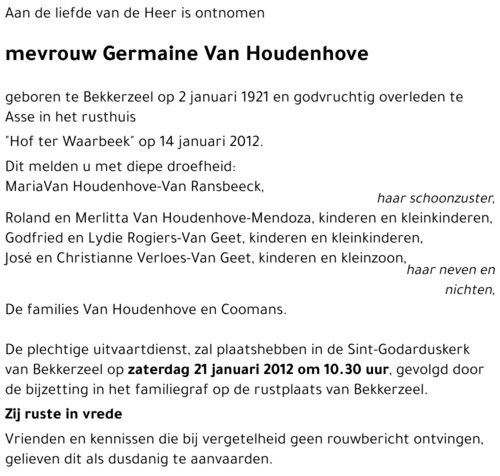 Germaine Van Houdenhove