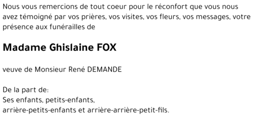 Ghislaine FOX