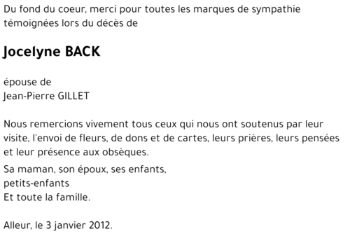 Jocelyne BACK