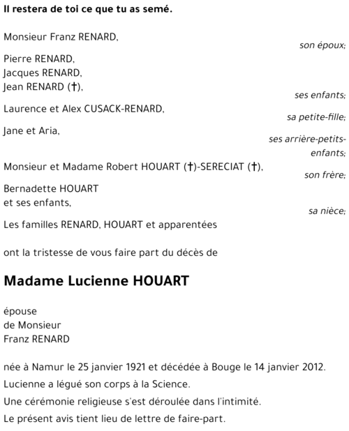 Lucienne HOUART