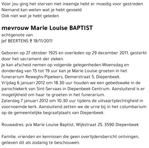 Marie Louise BAPTIST
