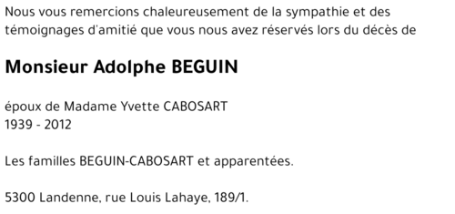 Adolphe BEGUIN