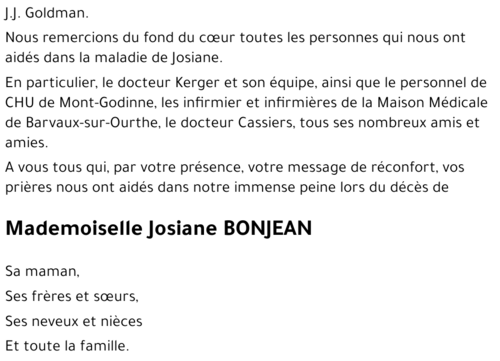 Josiane BONJEAN