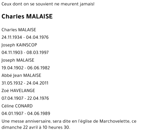 Charles MALAISE