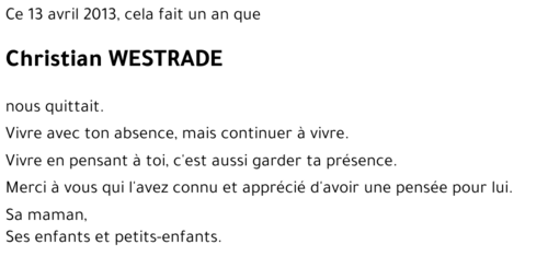 Christian WESTRADE