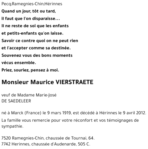 Maurice VIERSTRAETE