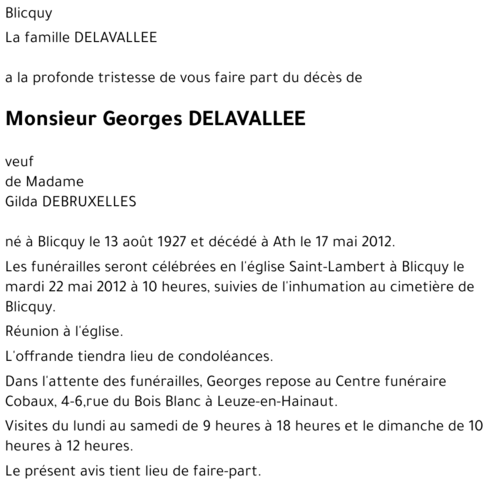 DELAVALLEE Georges