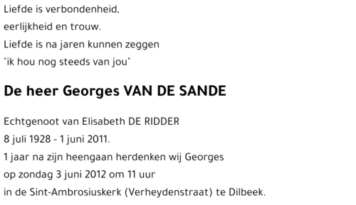 Georges VAN DE SANDE