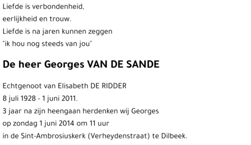 Georges VAN DE SANDE