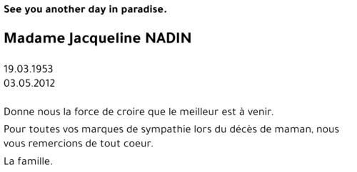 Jacqueline NADIN