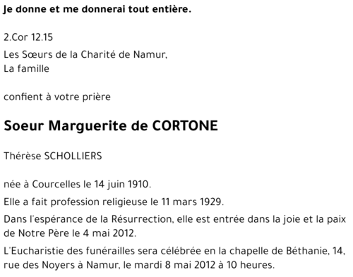 Marguerite de CORTONE