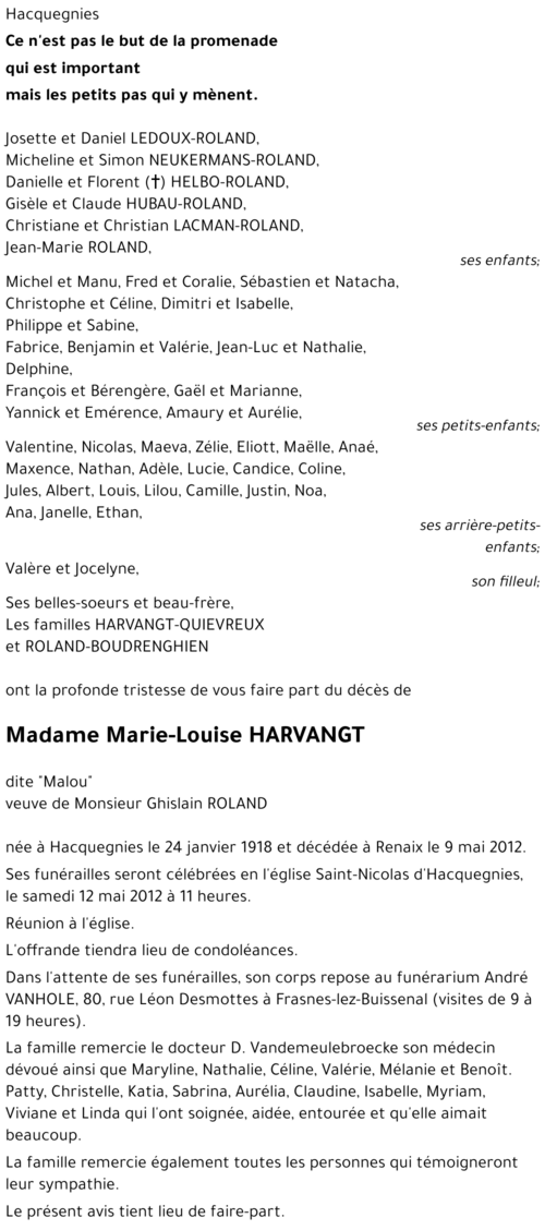 Marie-Louise HARVANGT