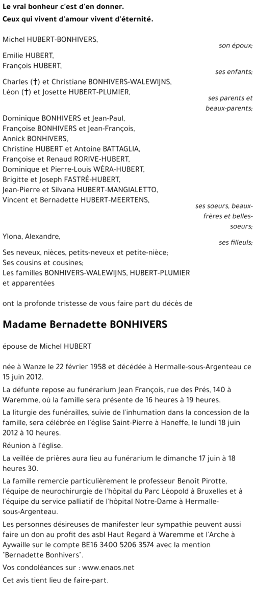 Bernadette BONHIVERS