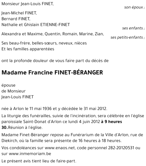 Francine BERANGER