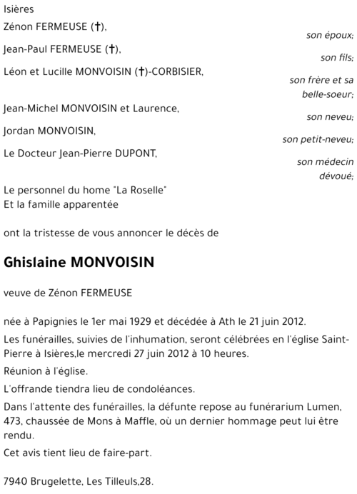 Ghislaine MONVOISIN