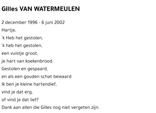 Gilles VAN WATERMEULEN