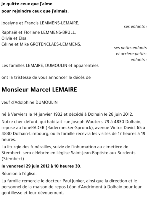 Marcel LEMAIRE