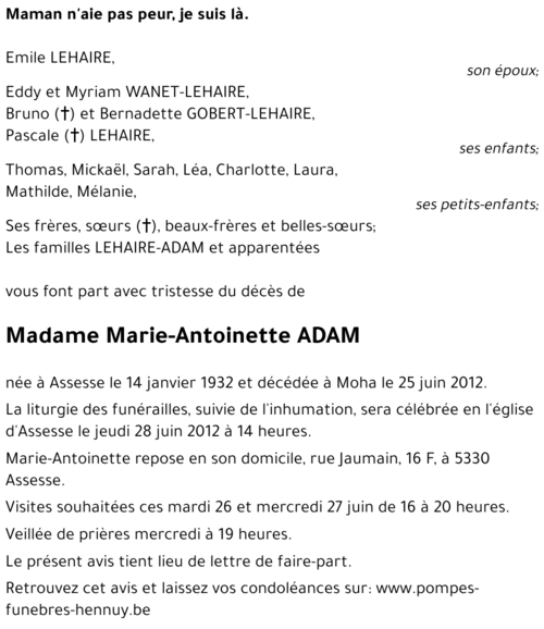 Marie-Antoinette ADAM