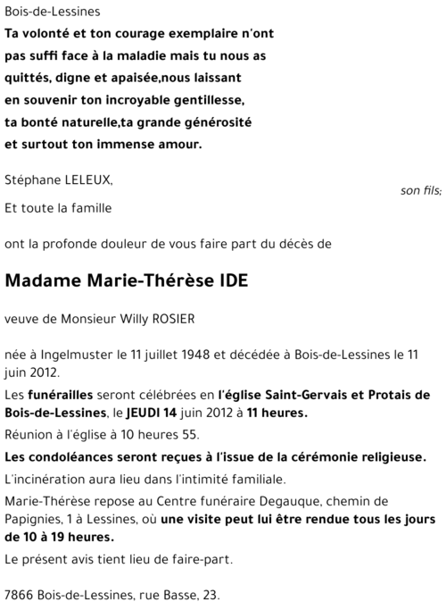 Marie-Thérèse IDE
