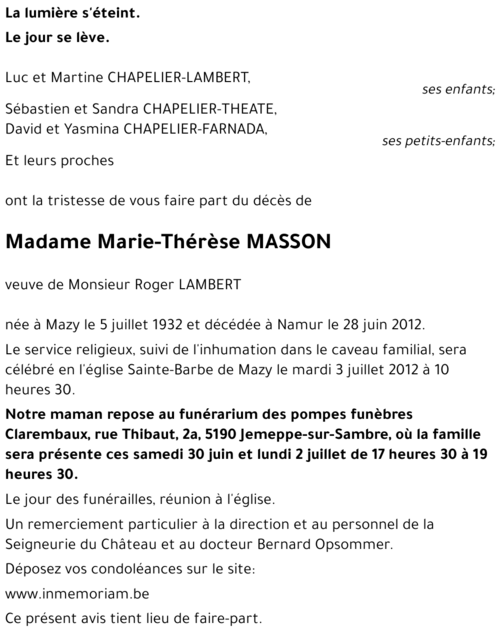 Marie-Thérèse MASSON