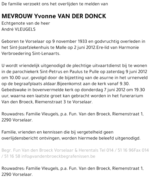 Yvonne Van der Donck