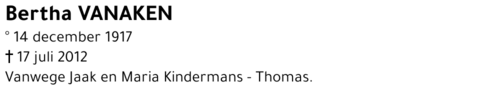 Bertha Vanaken
