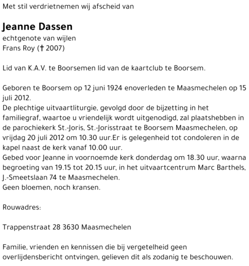 Jeanne Dassen