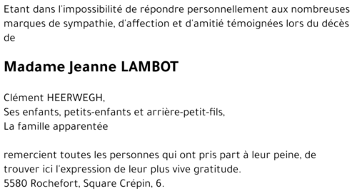 Jeanne LAMBOT