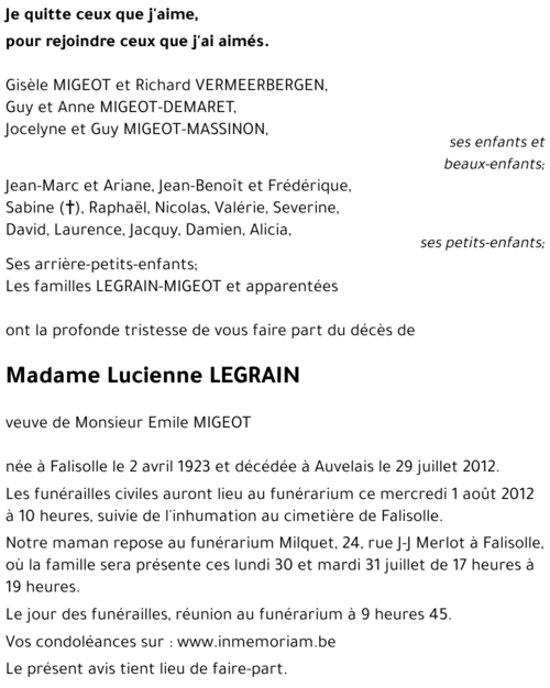 Lucienne LEGRAIN