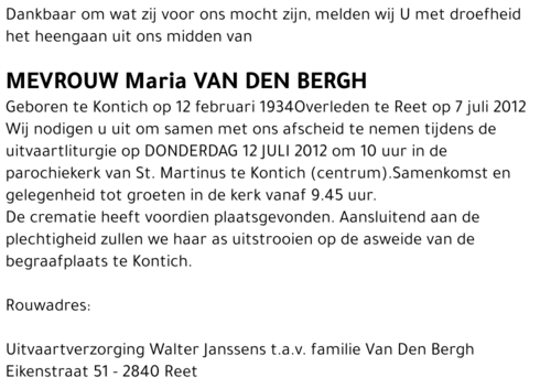 Maria Van Den Bergh