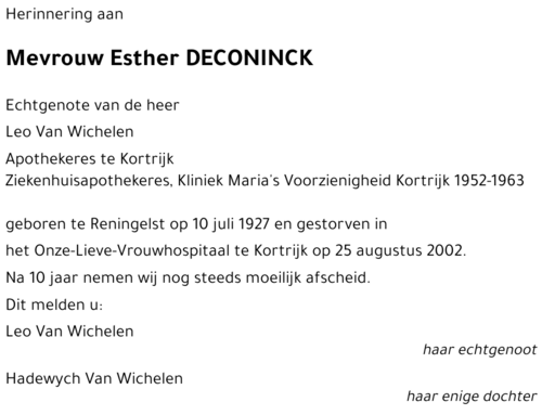 Esther DECONINCK