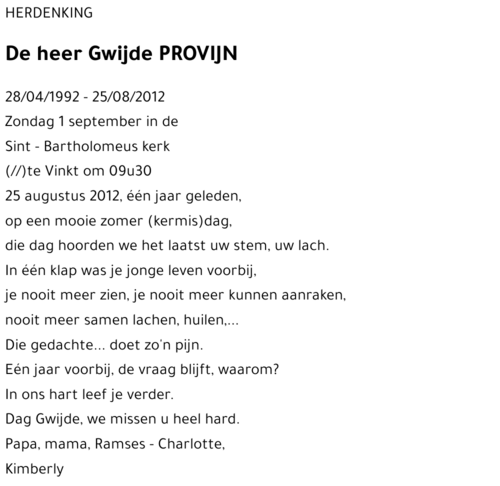 Gwijde PROVIJN
