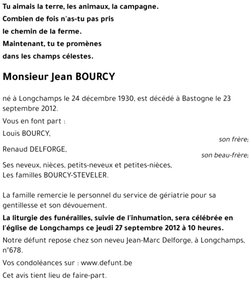 Jean BOURCY