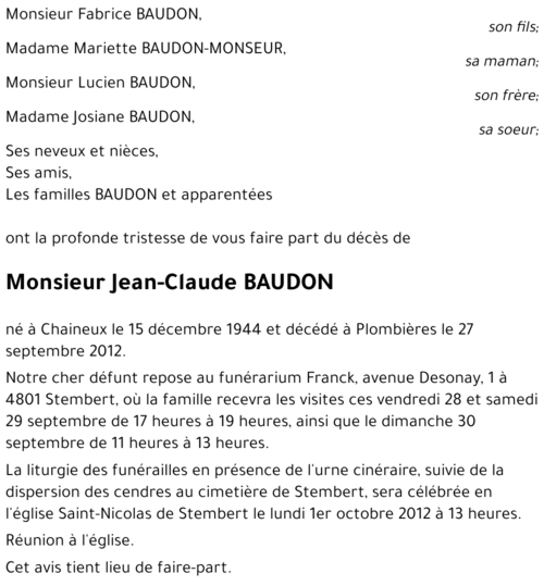 Jean-Claude BAUDON
