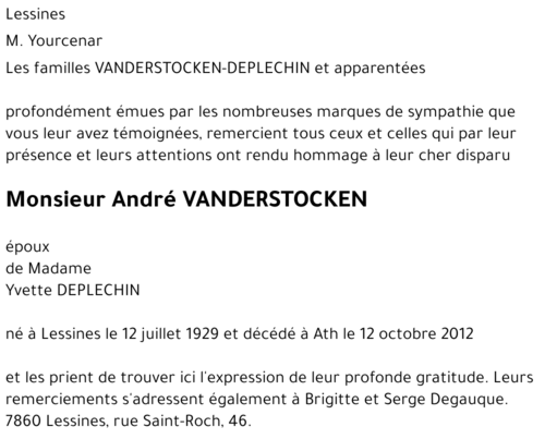 André VANDERSTOCKEN